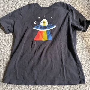 Kids Black UFO Alien Graphic T-Shirt 5T